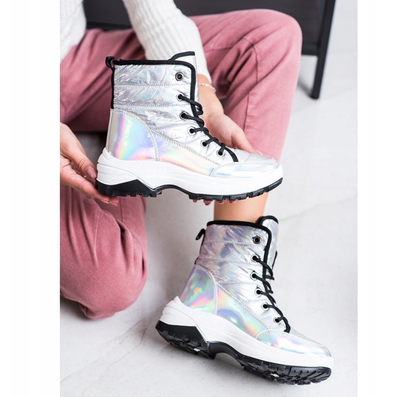 SHELOVET Comfortable Holo Snow boots white multicolored 1