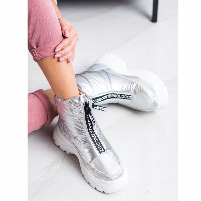 SHELOVET Snow Boots On The Slider silver 1