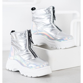 SHELOVET Snow Boots On The Slider silver 2