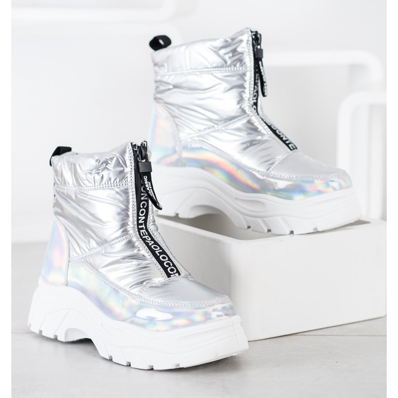 SHELOVET Snow Boots On The Slider silver 2