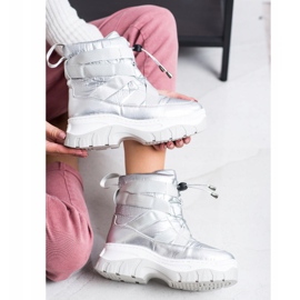 SHELOVET Warming Silver Snow Boots 1