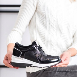 VINCEZA leather sneakers black 2