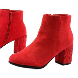 Red glitter ankle boots on the Slatemark post 1