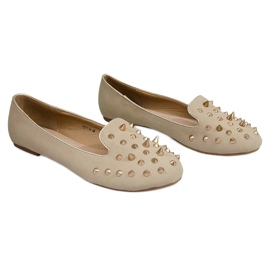 Ballerinas With Studs Y271 Beige Spikes 1