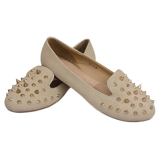 Ballerinas With Studs Y271 Beige Spikes 2