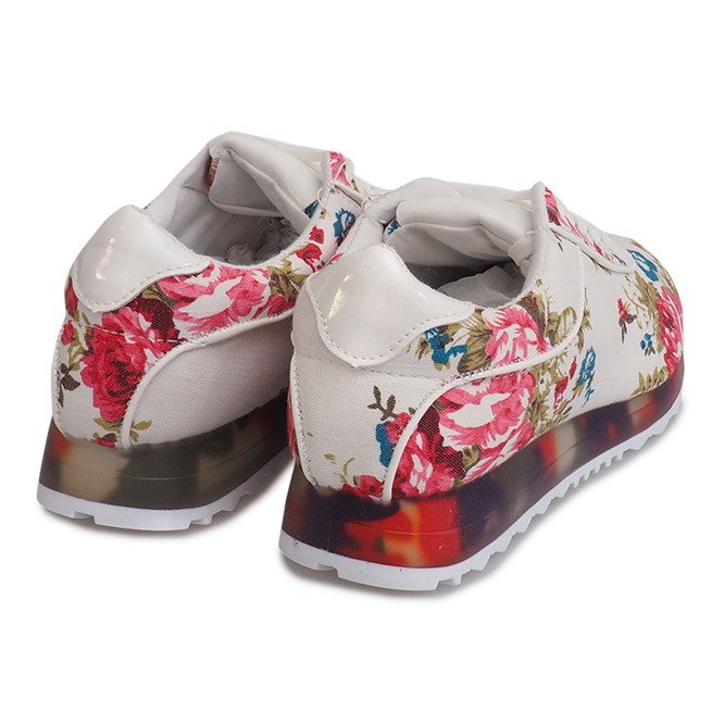 Sports Sneakers With Flowers BL282 White multicolored 1
