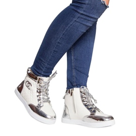 High-top Sneakers R17 White silver 1