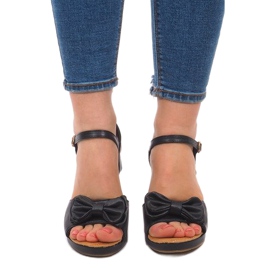 Wedge Sandals WF-61 Black 1