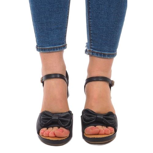 Wedge Sandals WF-61 Black 1