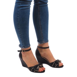 Wedge Sandals F1-43 Black 1