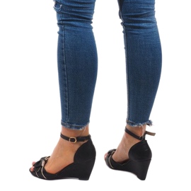 Wedge Sandals F1-43 Black 2