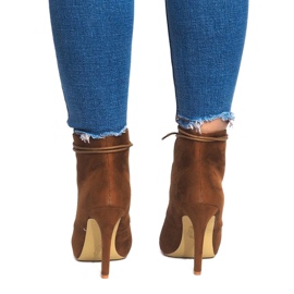 Boots On High Heel H253 Camel brown 1