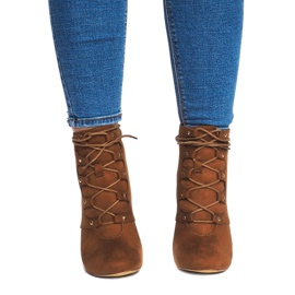 Boots On High Heel H253 Camel brown 2