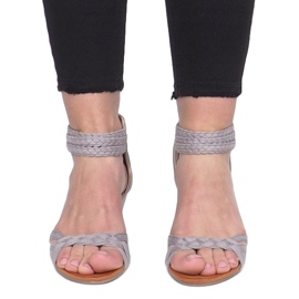 Gray sandals on a delicate wedge C7113-2 grey 1