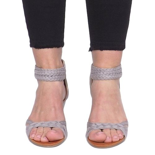 Gray sandals on a delicate wedge C7113-2 grey 1