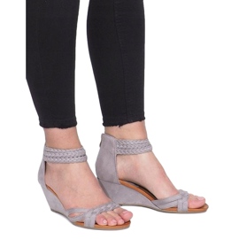 Gray sandals on a delicate wedge C7113-2 grey 2