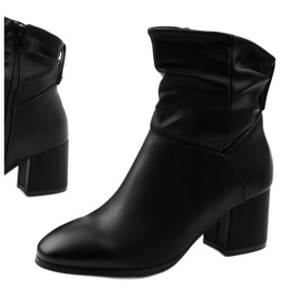 Black Rhodes eco-leather ankle boots with a zipper 1