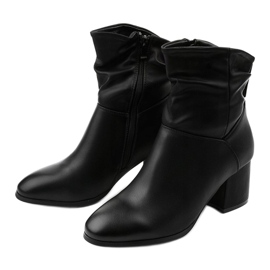 Black Rhodes eco-leather ankle boots with a zipper 2