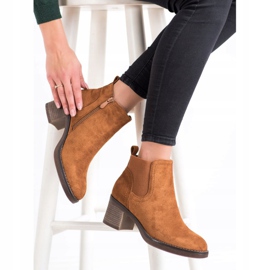 Seastar Suede high-heeled boots brown yellow 1
