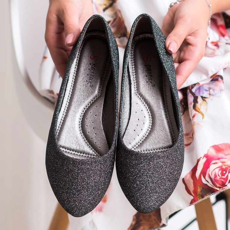 Seastar Glitter ballerinas silver grey 2