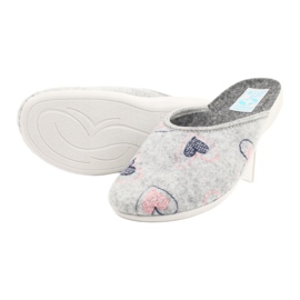 Gray Felt Slippers hearts Adanex 19255 gray pink grey 3