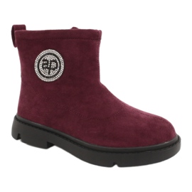 Apawwa Children's Warm Boots Burgundy Alvin black red 2
