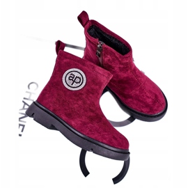 Apawwa Children's Warm Boots Burgundy Alvin black red 1