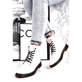 Evento Women's boots, varnished white boots 20bt35-3001 2 Evento Women's boots, varnished white boots 20bt35-3001 2