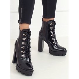Black lacquered platform boots 0-369 Black 2