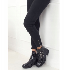 Black patent leather women's boots XJ-29 Black 1