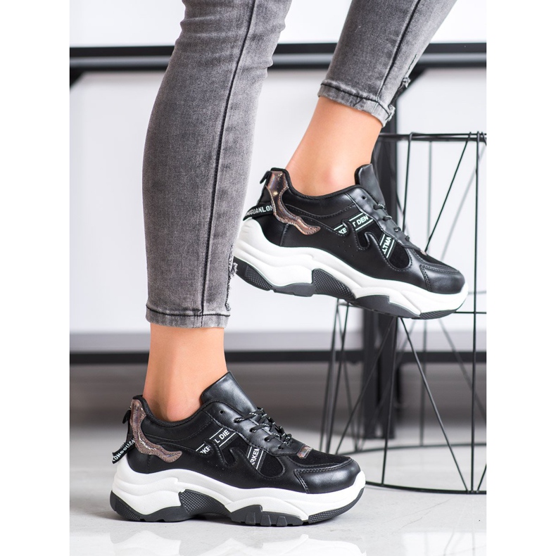 SHELOVET Comfortable Eco Leather Sneakers black 1 SHELOVET Comfortable Eco Leather Sneakers black 1