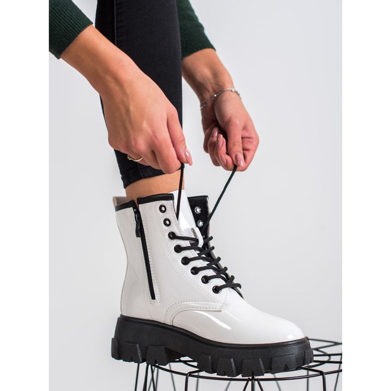 SHELOVET Varnished Trappers On The Platform white 1