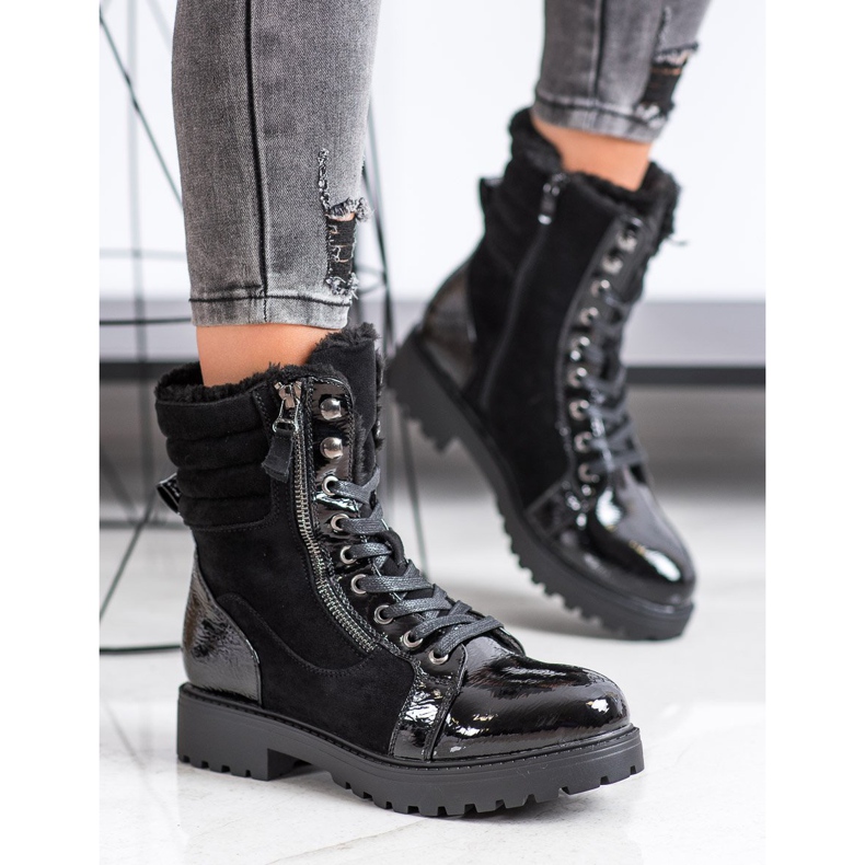 SHELOVET Stylish Trappers With Warming black 2