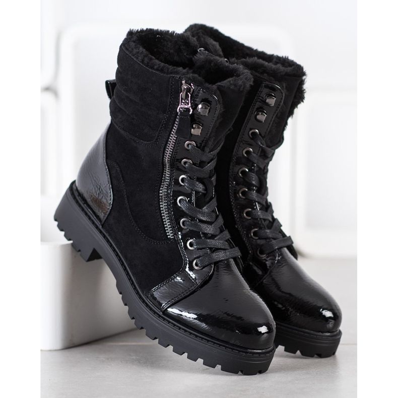 SHELOVET Stylish Trappers With Warming black 1