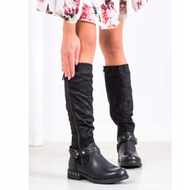 SHELOVET Boots With Decorative Belt black 1