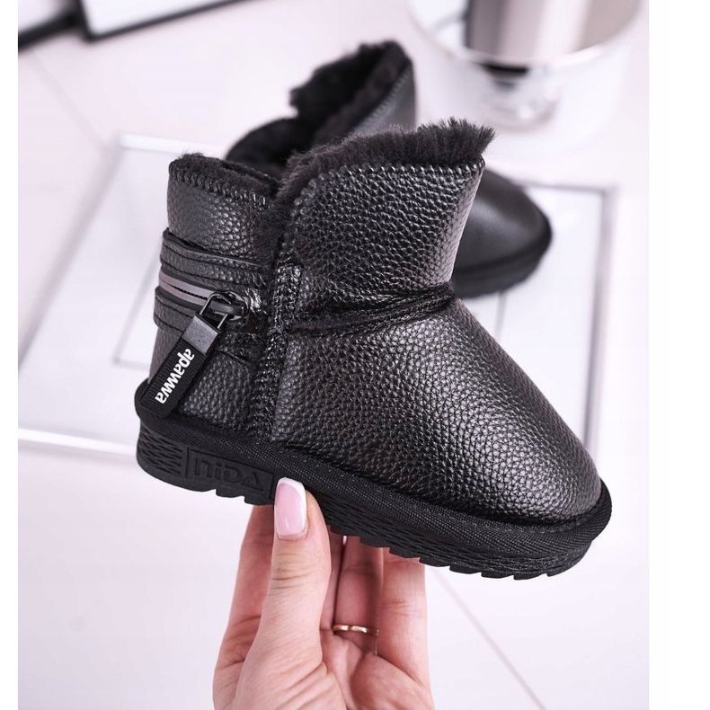 Apawwa Children's Black Warm Snow Boots Let It Snow 2 Apawwa Children's Black Warm Snow Boots Let It Snow 2