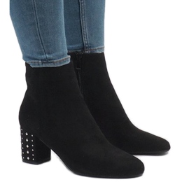 Black insulated ankle boots with studs 3098 2