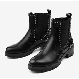 Black insulated boots from Haghill eco-leather silver 2