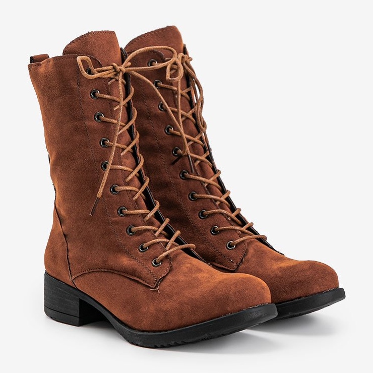 Brown lace-up boots S10 1