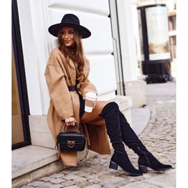 Women's knee high boots eco-suede black Can't Stop 2