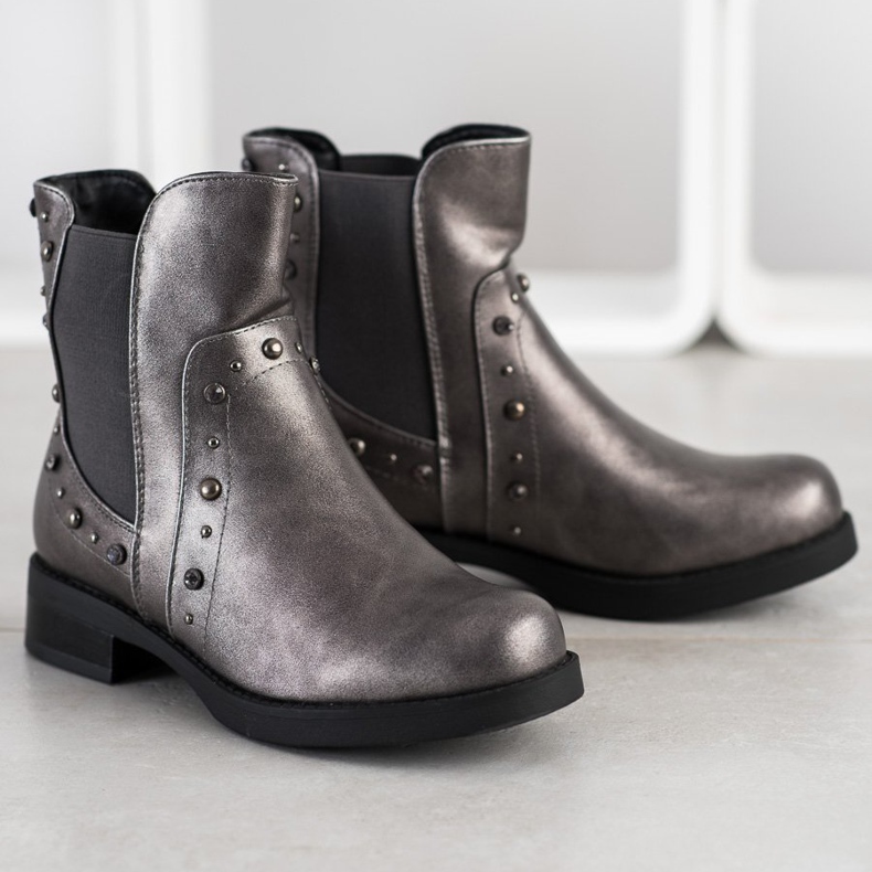 Bestelle Slip-on boots with jets brown silver 1