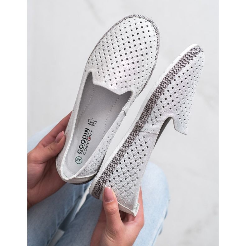 Goodin Leather Openwork Lords white silver 2