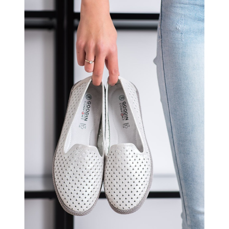 Goodin Leather Openwork Lords white silver 1