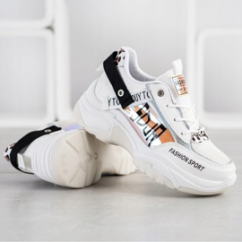 SHELOVET Fashion Sport Sneakers white brown black orange 1 SHELOVET Fashion Sport Sneakers white brown black orange 1