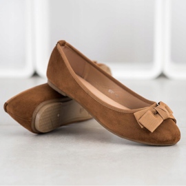 Clowse Stylish Ballerinas With A Bow brown 1