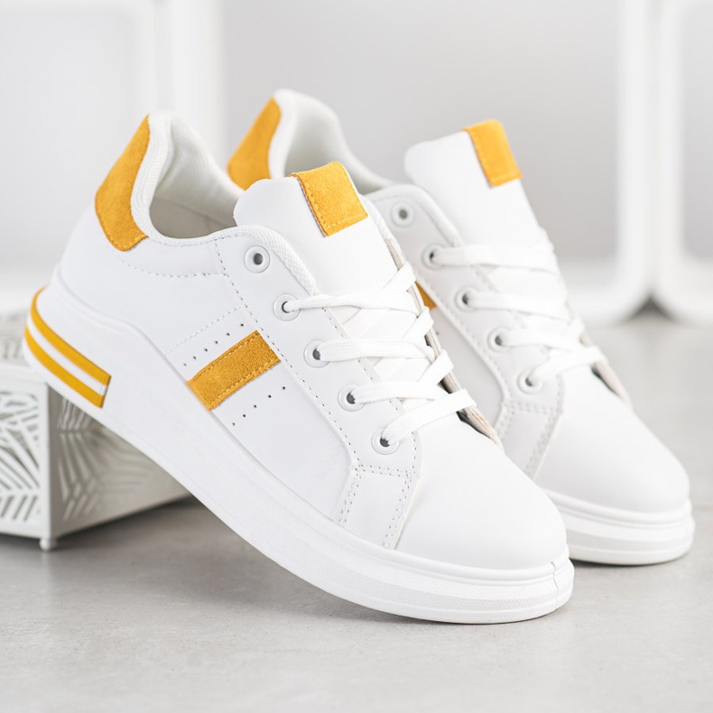 Sweet Shoes White Sneakers yellow 1 Sweet Shoes White Sneakers yellow 1