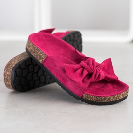 SHELOVET Suede Slippers On The Platform pink 1