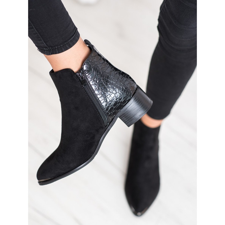 Kayla Stylish boots on a low post black 2