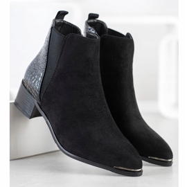 Kayla Stylish boots on a low post black 1