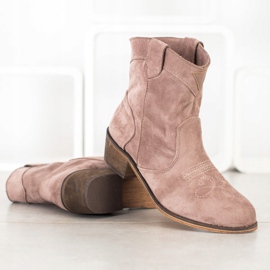 Queentina Comfortable cowboy boots with insulation beige 2